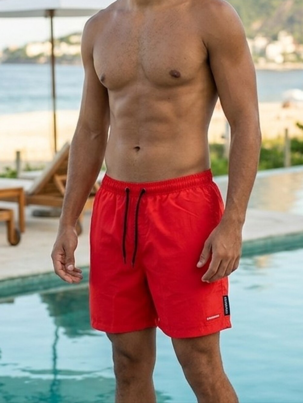 Bingfufoxs Red Swim Shorts Men's Size 4XL NWT